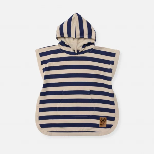 UV-Poncho Navy/Sandy Stripe – UPF 50+