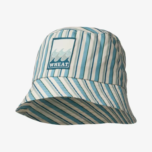 Bucket Hat Tilo Badge – Aqua Stripe