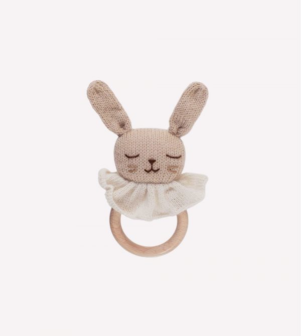 Beißring mit Rassel – bunny sand