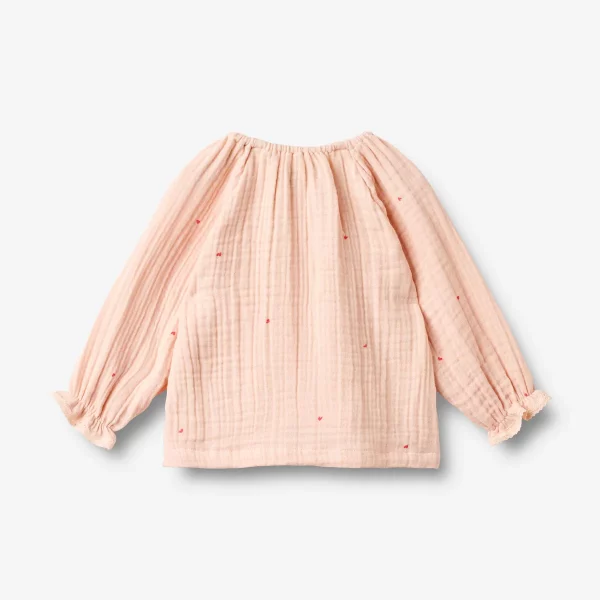 Musselin-Bluse Herzchen rosa