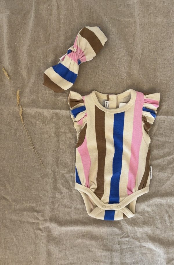 Frottee Rüschenstrampler Stripe
