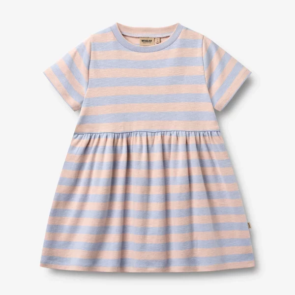 Kleid gestreift apricot flieder Größe 98