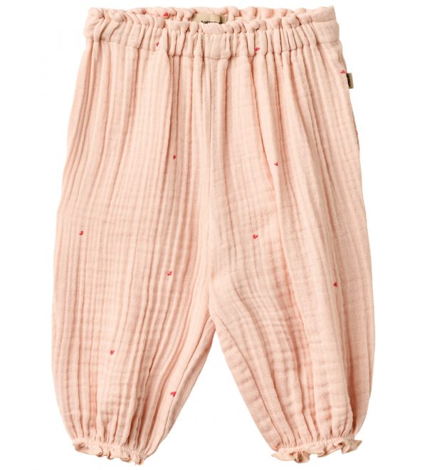 Musselin-Hose Herzchen rosa